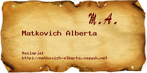 Matkovich Alberta névjegykártya